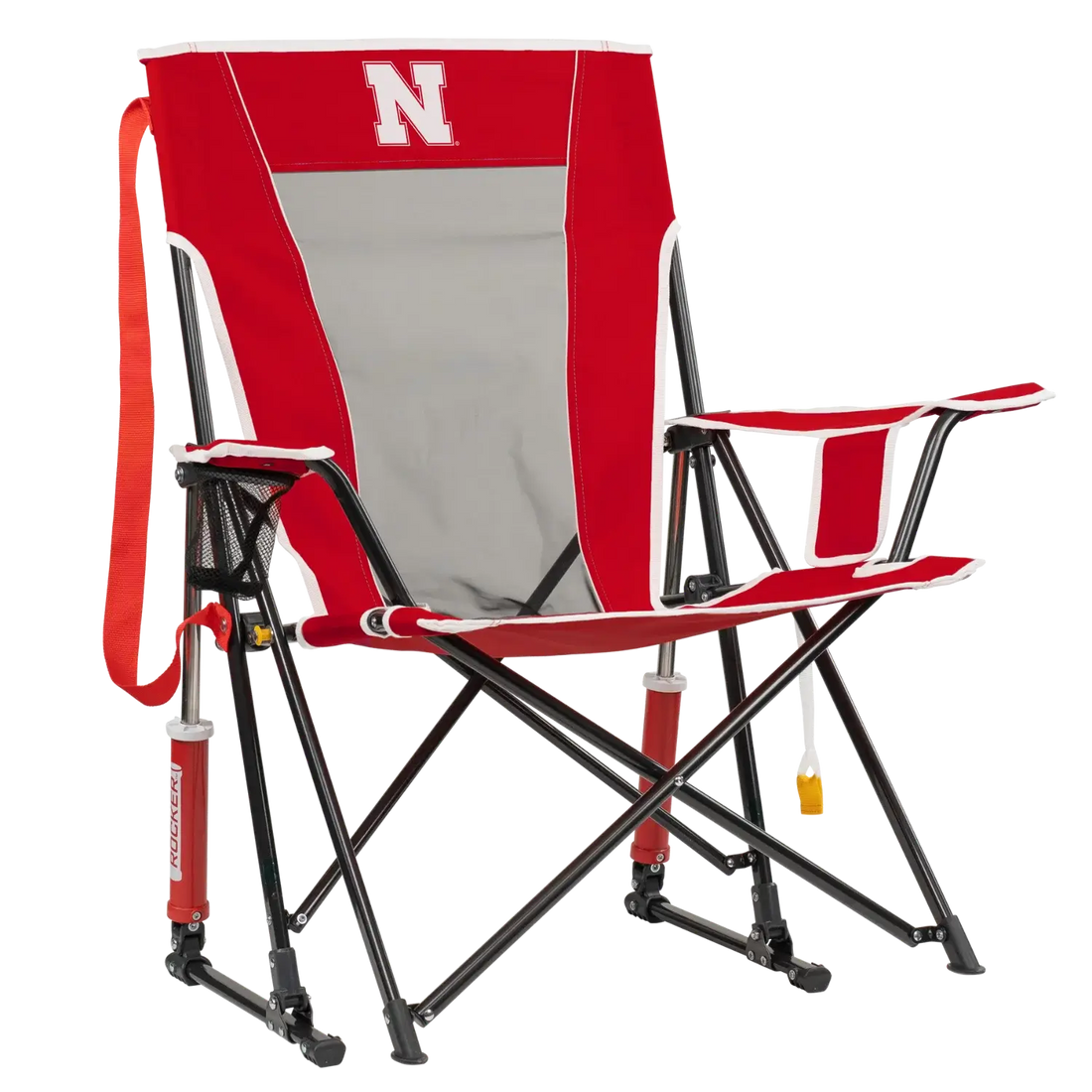 Premium All-Weather College Comfort Pro Rocker - Nebraska Cornhuskers - Choice 161 - Freestyle Rocker Portable Outdoor Folding Chair - Default Title
