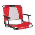 Secure-Hook Big Comfort Stadium Chair with Armrests - Choice 465 - Bleacher-Friendly Stadium Chair with Back Support - Red