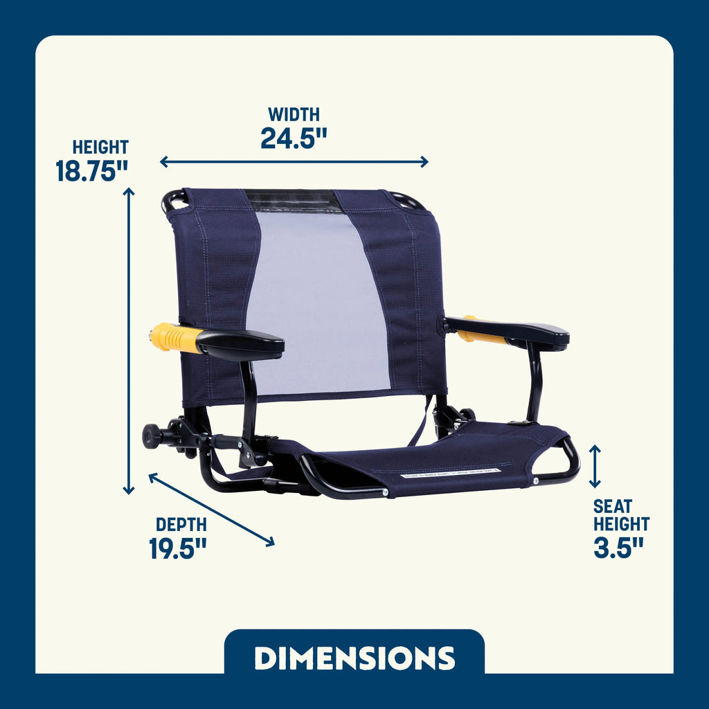 Premium All-Weather Stadium Rock-Cliner - Choice 540 - RoadTrip Rocker Smooth Motion Camp Chair Detail