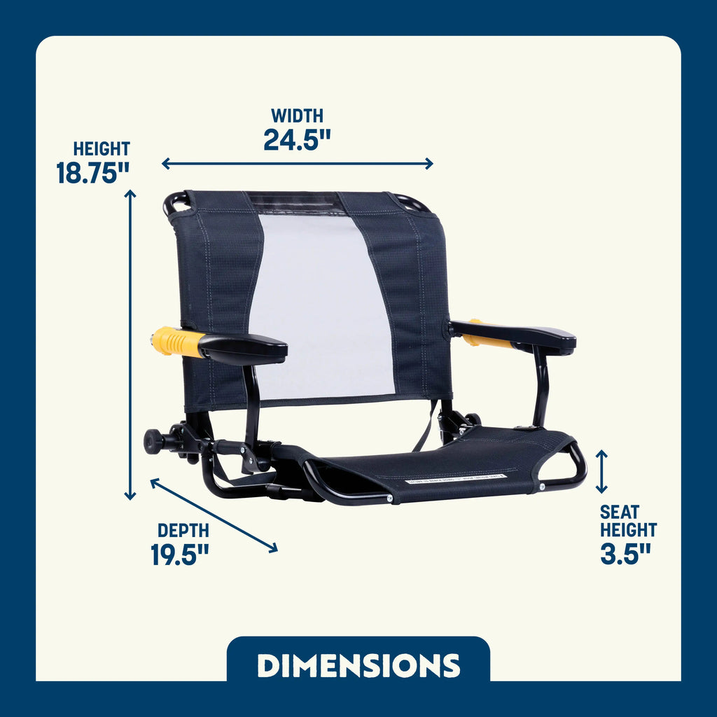 Premium All-Weather Stadium Rock-Cliner - Choice 540 - RoadTrip Rocker Smooth Motion Camp Chair Detail