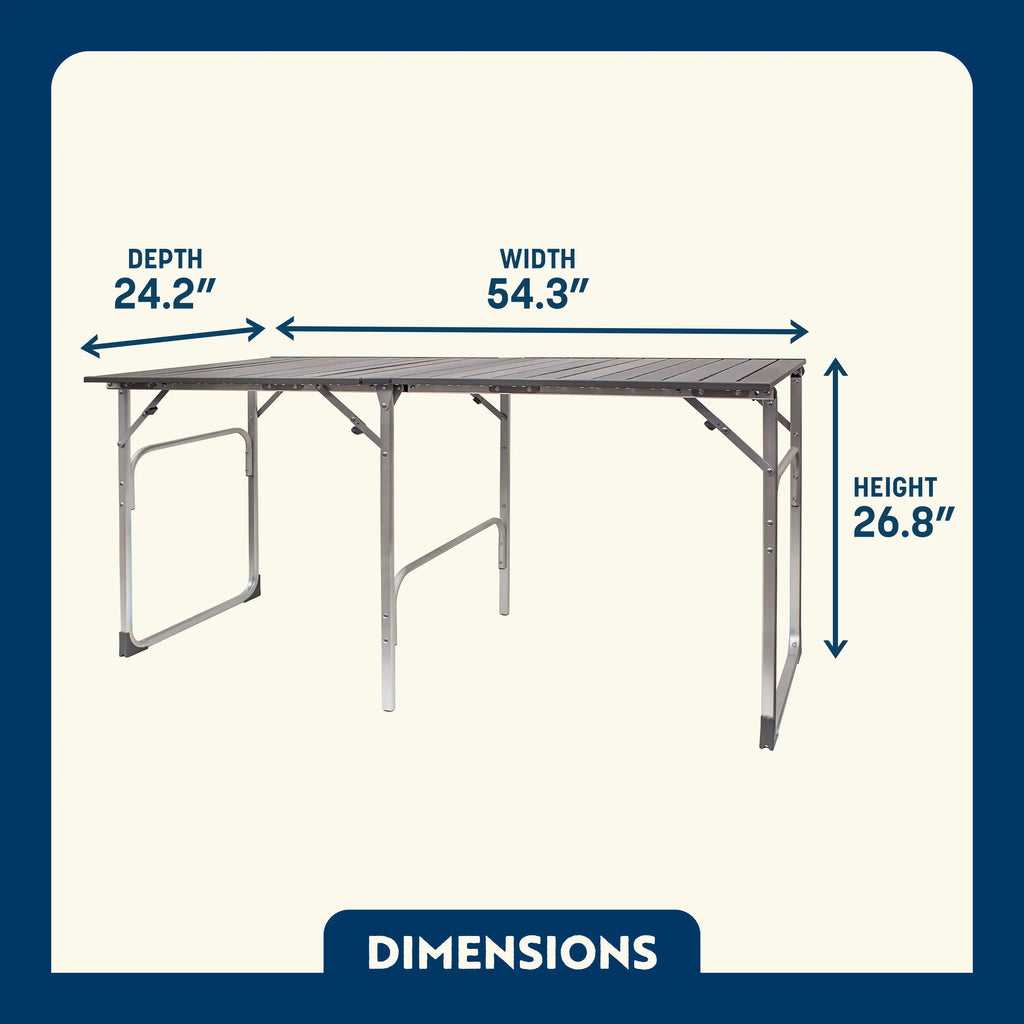 Heavy-Duty Grilling Slim-Fold Table - Choice 196 - Portable Camping Table with Heat-Resistant Countertop Detail