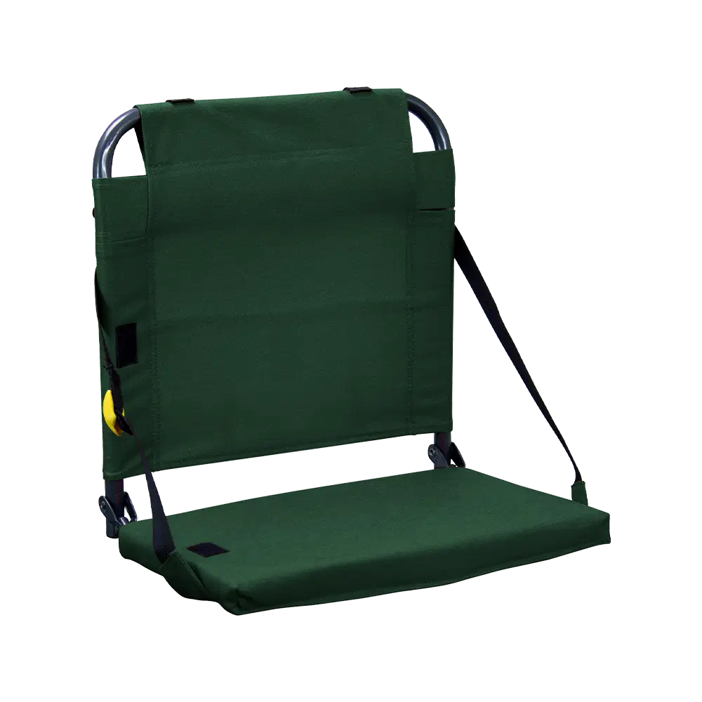 Secure-Hook BleacherBack - Choice 696 - Lightweight Folding Bleacher Chair with Cushioning - Hunter