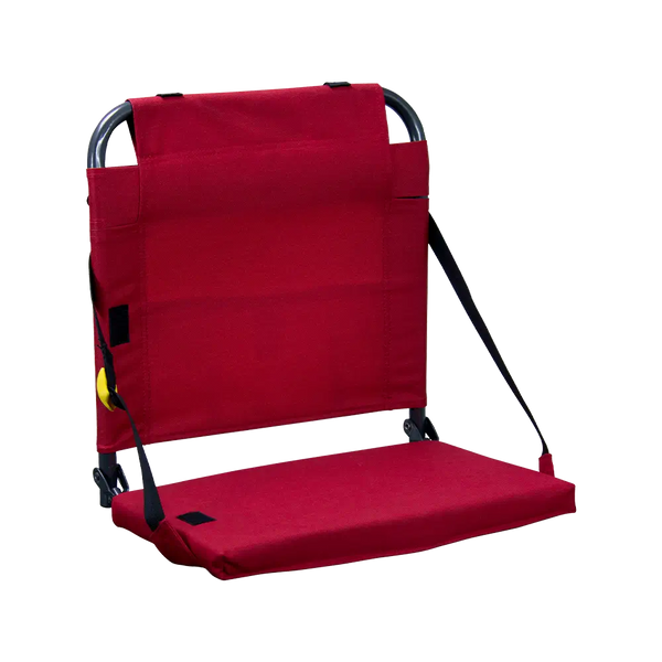 Secure-Hook BleacherBack - Choice 696 - Lightweight Folding Bleacher Chair with Cushioning - Red