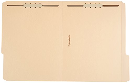 Smart Home Basics Manila File Folders with Fasteners for Organized Filing,