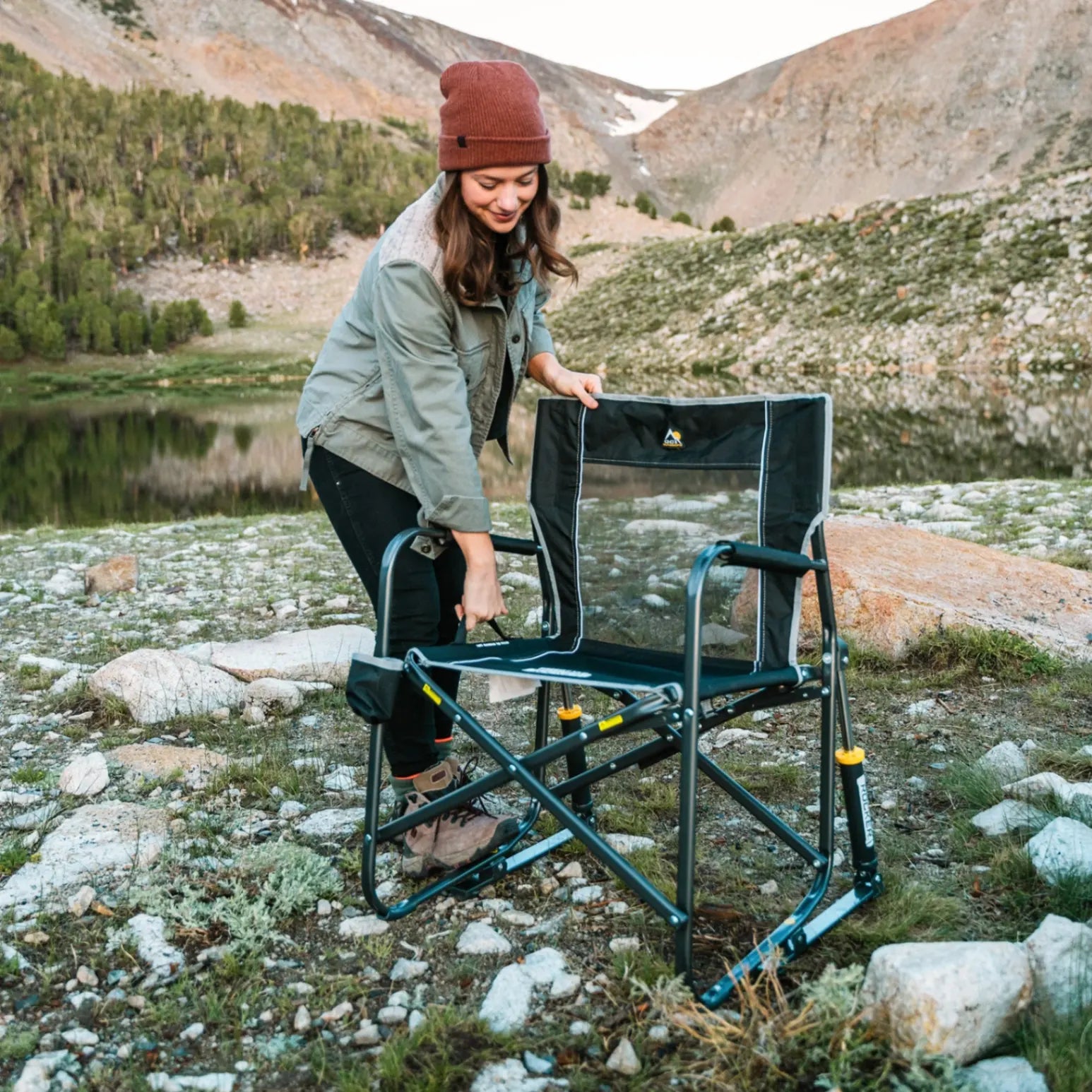 Patented Spring-Action Freestyle Rocker - Choice 711 - RoadTrip Rocker Smooth Motion Camp Chair Detail