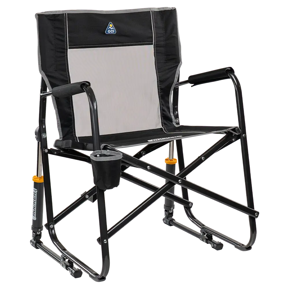 Patented Spring-Action Freestyle Rocker - Choice 711 - RoadTrip Rocker Smooth Motion Camp Chair - Black
