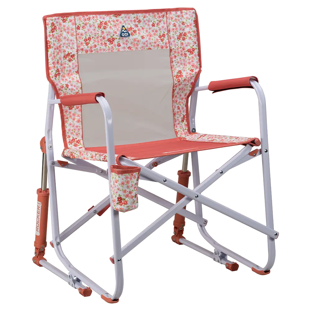 Patented Spring-Action Freestyle Rocker - Choice 711 - RoadTrip Rocker Smooth Motion Camp Chair - Pink Sundress