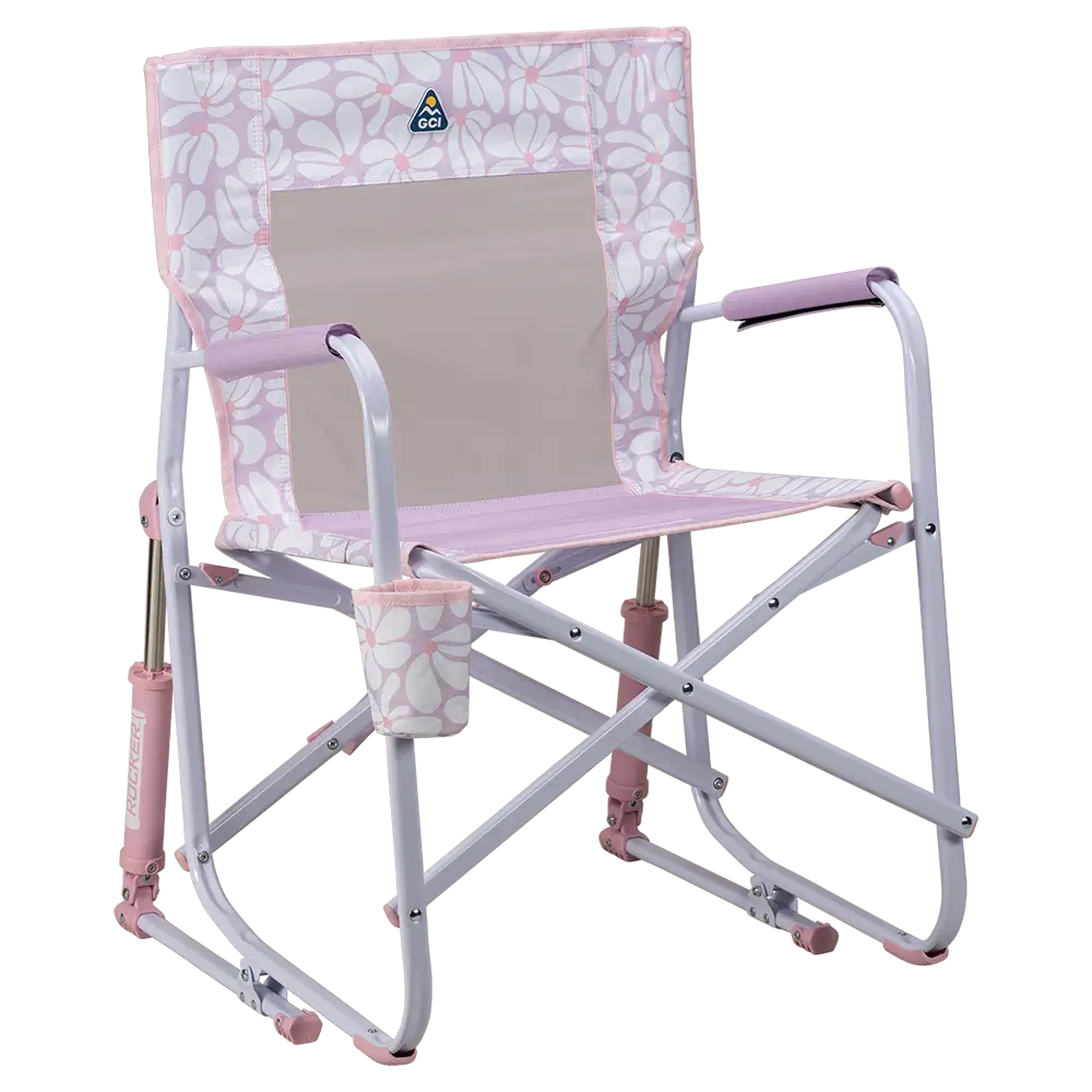 Patented Spring-Action Freestyle Rocker - Choice 711 - RoadTrip Rocker Smooth Motion Camp Chair - Pink/Purple