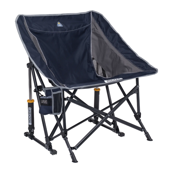 Luxury Camp Pod Rocker - Choice 933 - Heavy-Duty Kickback Rocker with Beverage Holder - Indigo