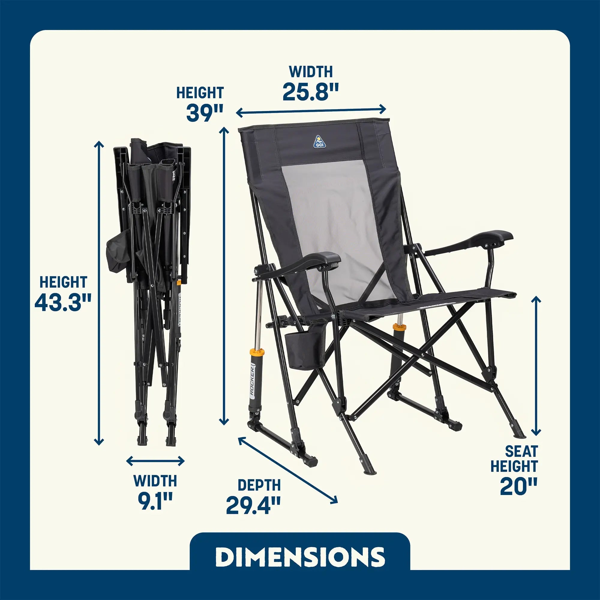 Smooth Motion RoadTrip Rocker - Choice 855 - RoadTrip Rocker Smooth Motion Camp Chair Detail