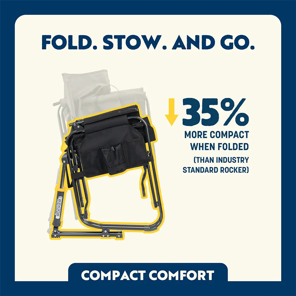 Smooth Motion Stowaway Rocker - Choice 794 - Freestyle Rocker Portable Outdoor Folding Chair Detail