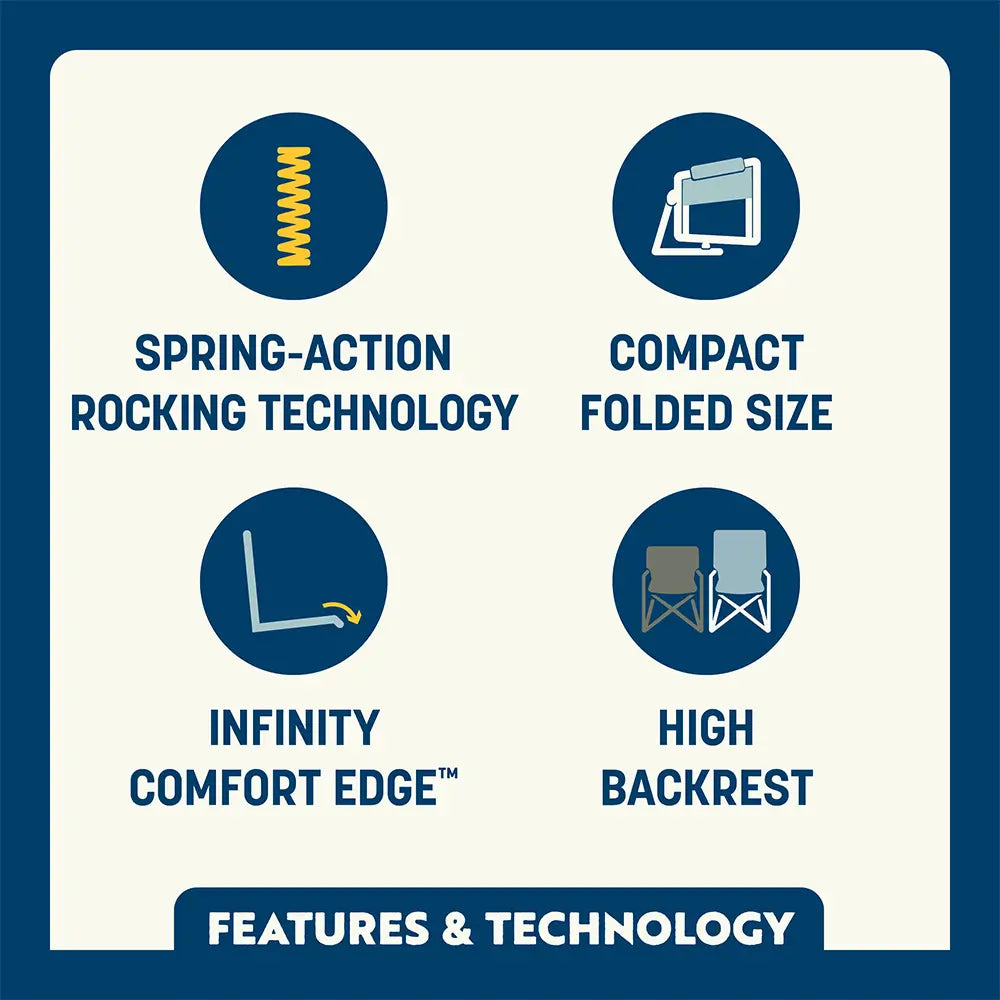 Smooth Motion Stowaway Rocker - Choice 794 - Freestyle Rocker Portable Outdoor Folding Chair Detail