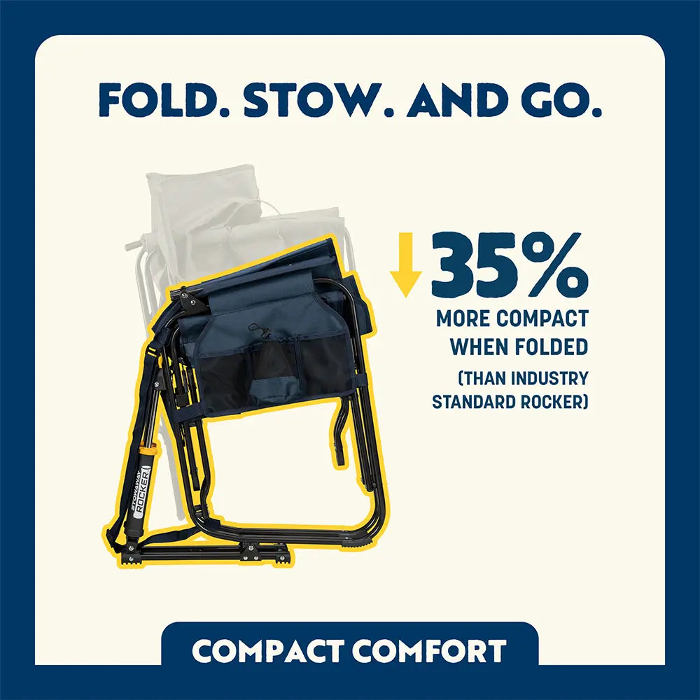 Smooth Motion Stowaway Rocker - Choice 794 - Freestyle Rocker Portable Outdoor Folding Chair Detail