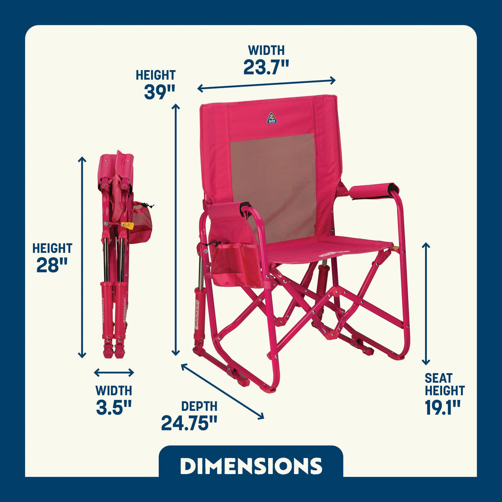 Smooth Motion Stowaway Rocker - Choice 794 - Freestyle Rocker Portable Outdoor Folding Chair Detail