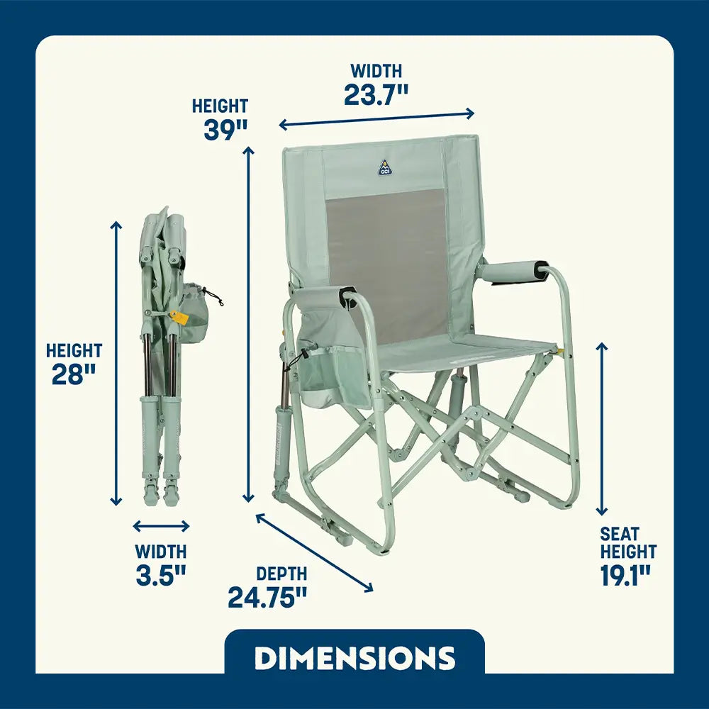 Smooth Motion Stowaway Rocker - Choice 794 - Freestyle Rocker Portable Outdoor Folding Chair Detail