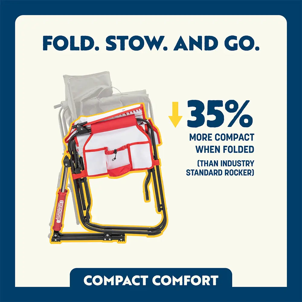 Smooth Motion Stowaway Rocker - Choice 794 - Freestyle Rocker Portable Outdoor Folding Chair Detail