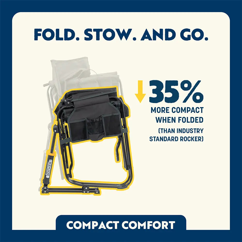 Smooth Motion Stowaway Rocker - Choice 794 - Freestyle Rocker Portable Outdoor Folding Chair Detail