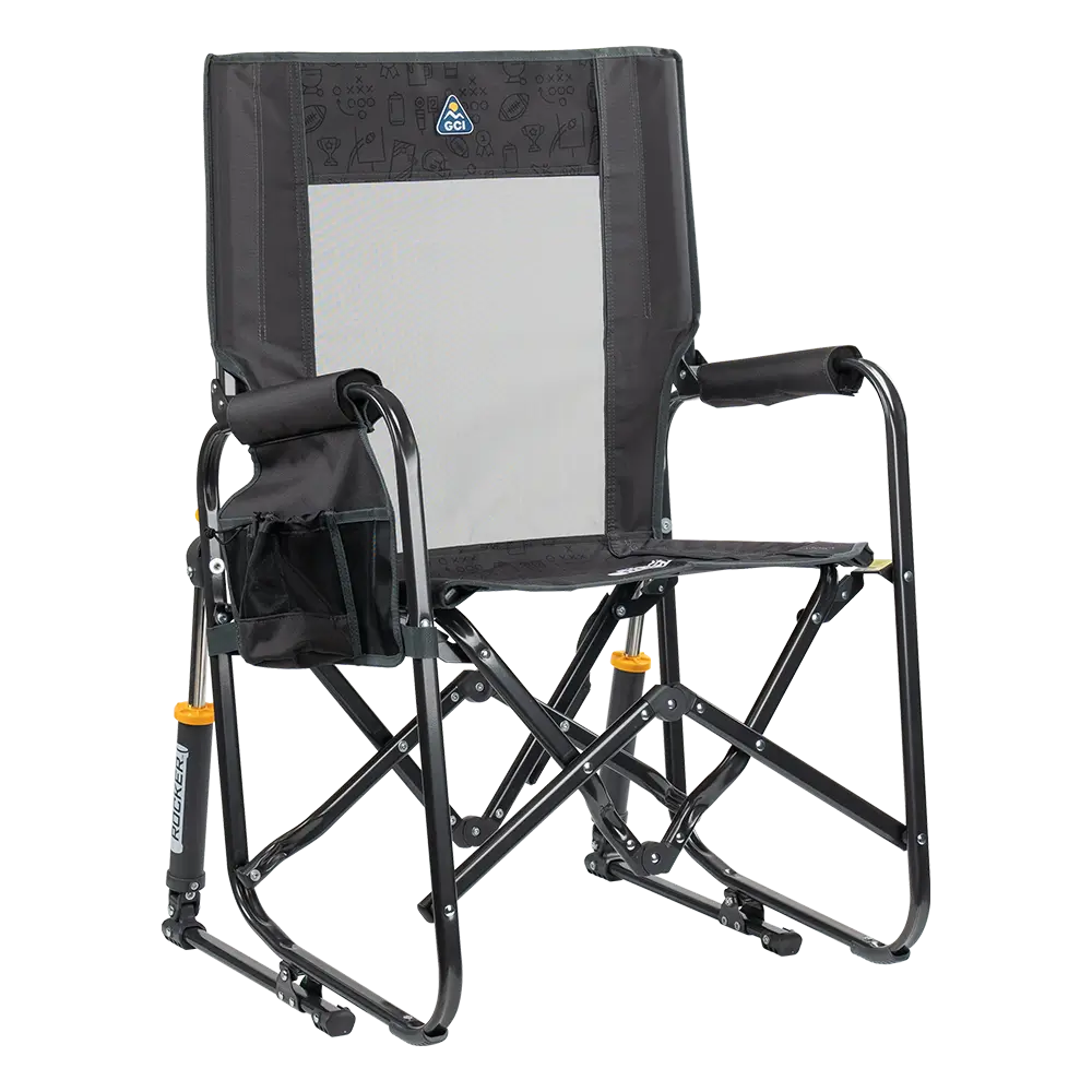 Smooth Motion Stowaway Rocker - Choice 794 - Freestyle Rocker Portable Outdoor Folding Chair - Tailgater Dark Charcoal