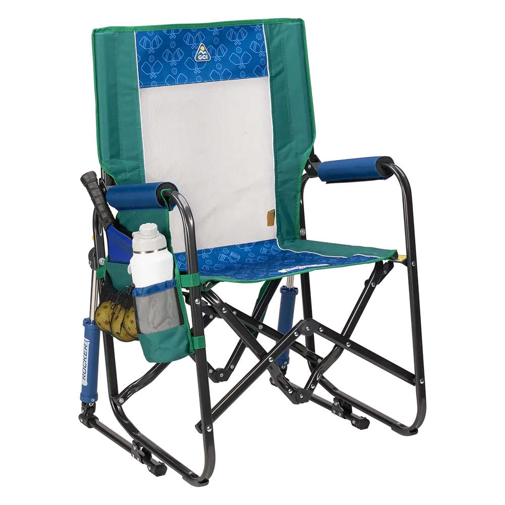 Smooth Motion Stowaway Rocker - Choice 794 - Freestyle Rocker Portable Outdoor Folding Chair - Pickleball Green