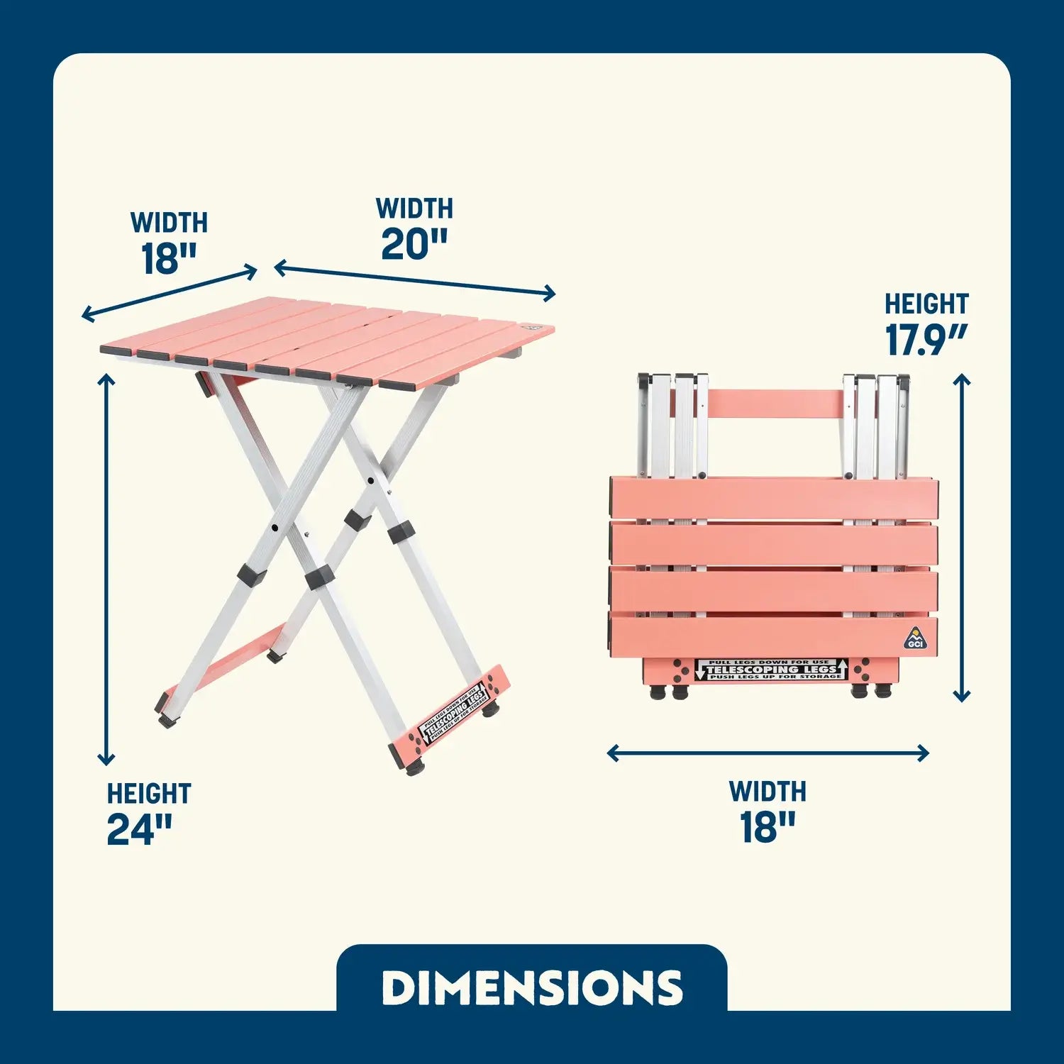 Multi-Functional Cook Compact Camp Table 20 - Choice 513 - Master Outdoor Kitchen Station for Tailgating & BBQ Detail