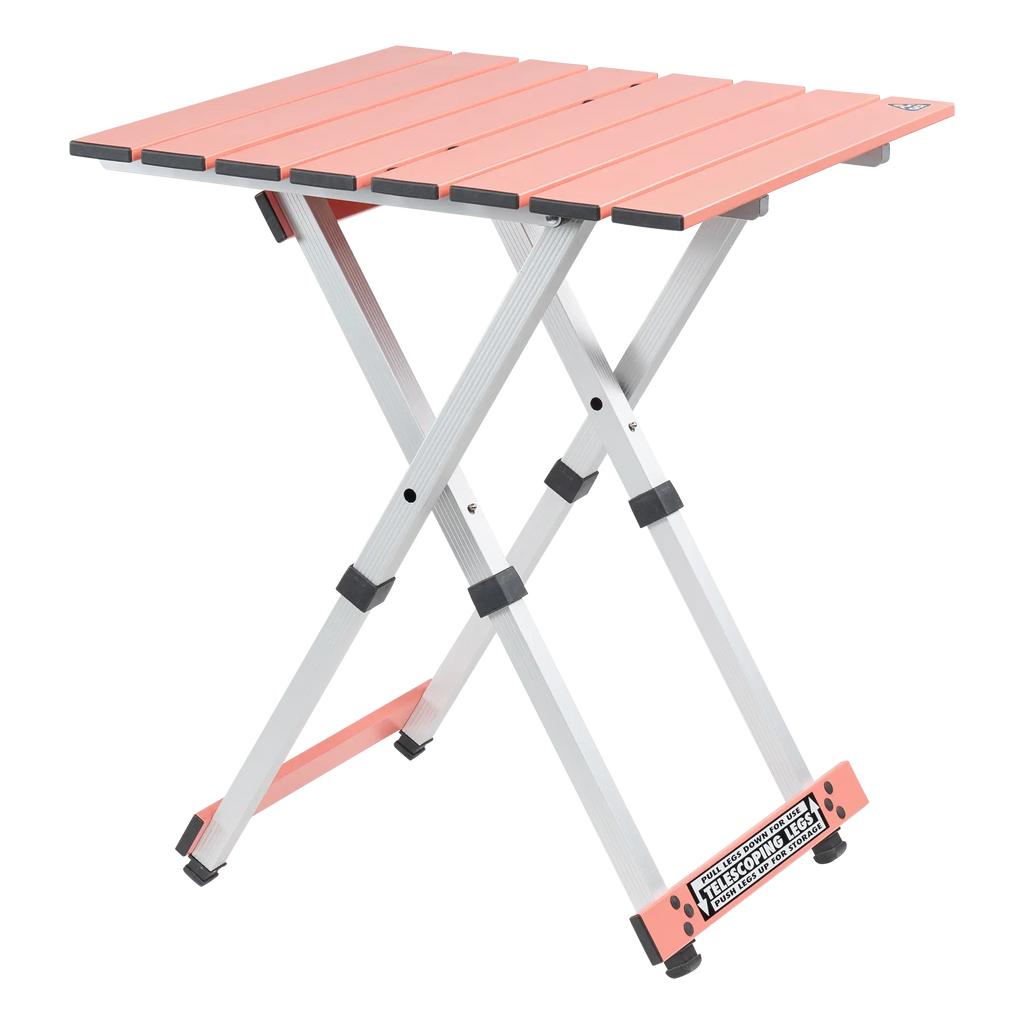 Multi-Functional Cook Compact Camp Table 20 - Choice 513 - Master Outdoor Kitchen Station for Tailgating & BBQ - Coral