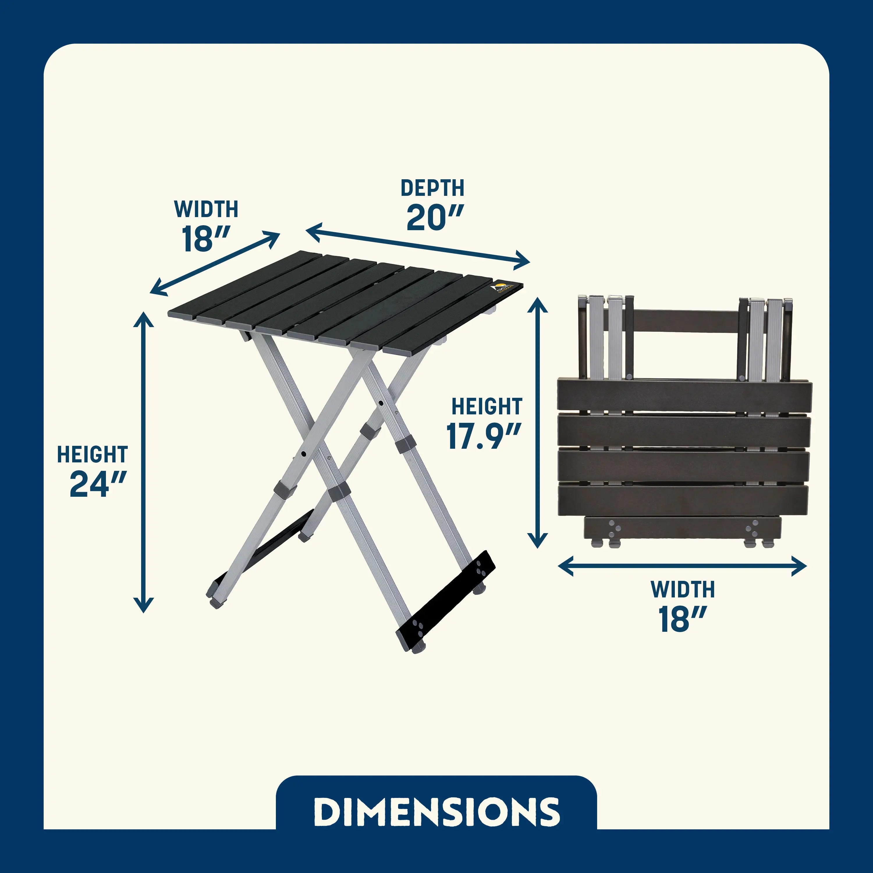 Multi-Functional Cook Compact Camp Table 20 - Choice 513 - Master Outdoor Kitchen Station for Tailgating & BBQ Detail