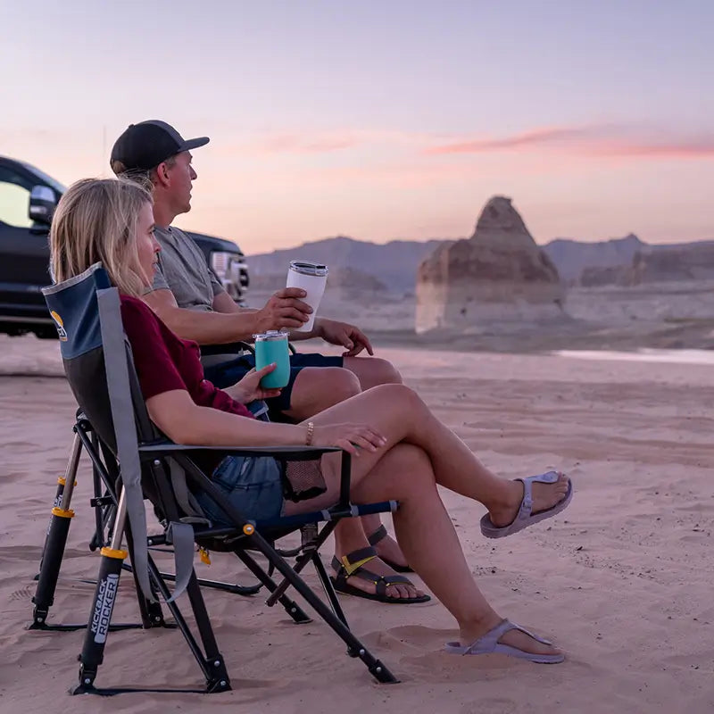 Premium All-Weather Kickback Rocker - Choice 345 - Freestyle Rocker Portable Outdoor Folding Chair Detail