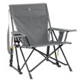 Premium All-Weather Kickback Rocker - Choice 345 - Freestyle Rocker Portable Outdoor Folding Chair - Heathered Pewter