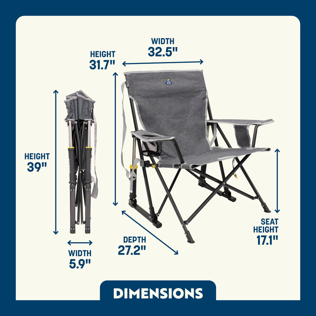 Premium All-Weather Kickback Rocker - Choice 345 - Freestyle Rocker Portable Outdoor Folding Chair Detail