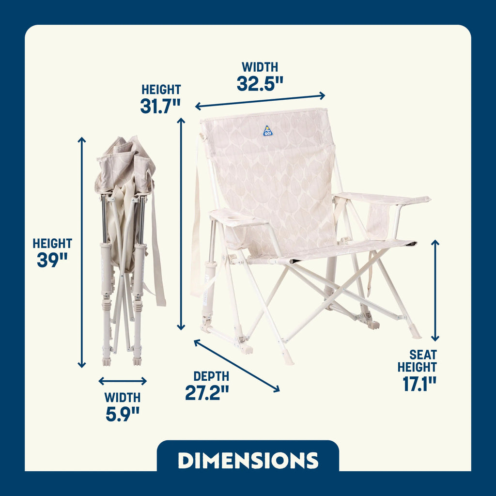 Premium All-Weather Kickback Rocker - Choice 345 - Freestyle Rocker Portable Outdoor Folding Chair Detail