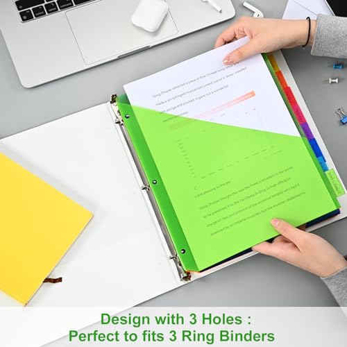 Classic 8-Tab Binder Dividers - Index Pockets Divider for Kit