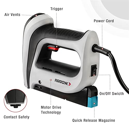 Modern Arrow Electric Staple Gun Kit, Corded Stapler with 3750 Pieces Set