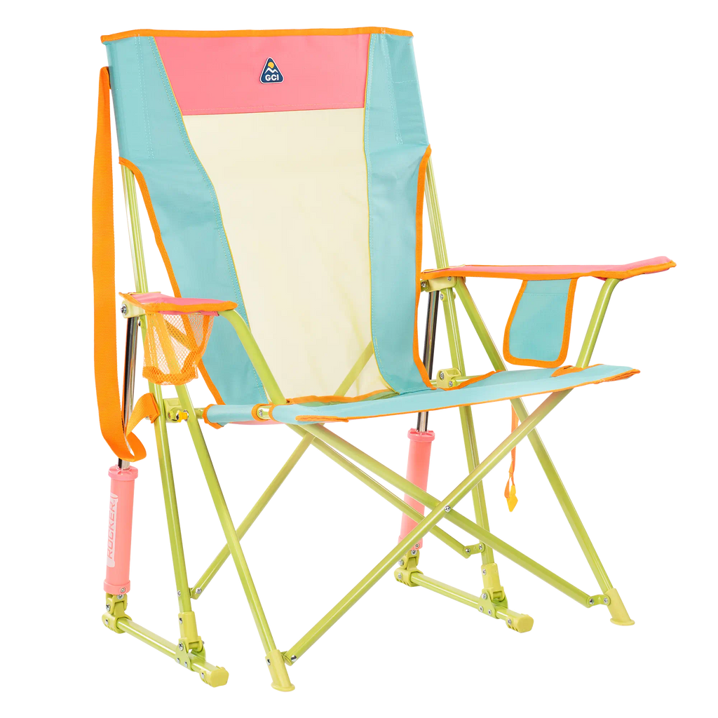 Luxury Camp Comfort Pro Rocker - Choice 375 - Patented Spring-Action Rocking Chair for Camping - Sweet Tea
