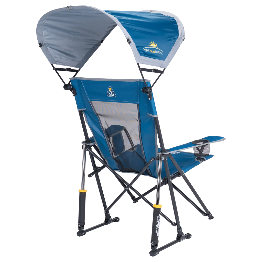 Patented Spring-Action SunShade Rocker - Choice 550 - Heavy-Duty Kickback Rocker with Beverage Holder Detail