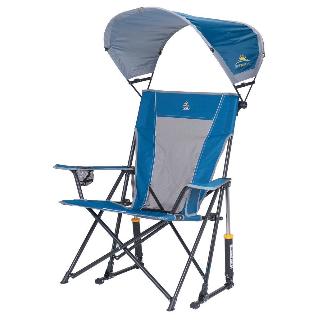 Patented Spring-Action SunShade Rocker - Choice 550 - Heavy-Duty Kickback Rocker with Beverage Holder Detail
