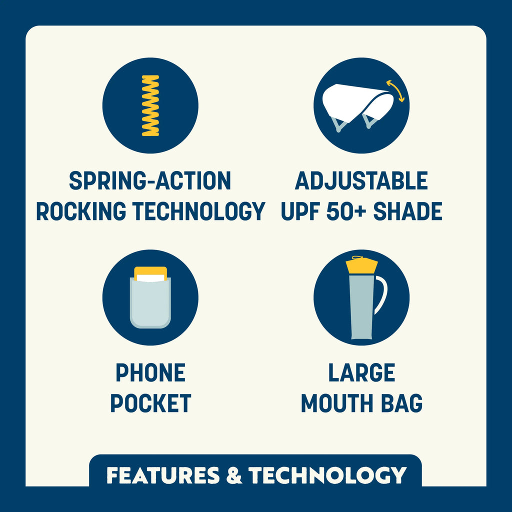Patented Spring-Action SunShade Rocker - Choice 550 - Heavy-Duty Kickback Rocker with Beverage Holder Detail
