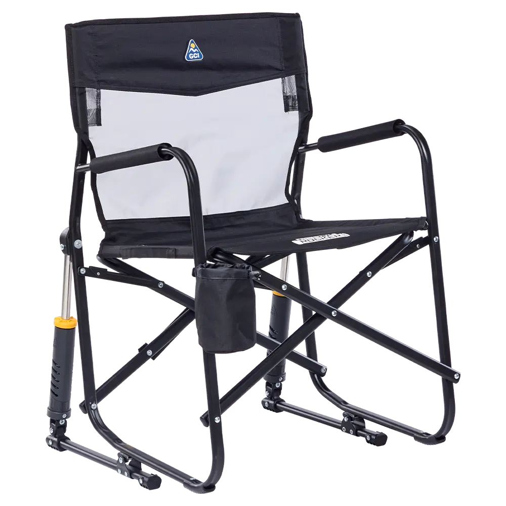 Heavy-Duty Freestyle Freestyle Rocker Elite - Choice 460 - Patented Spring-Action Rocking Chair for Camping - Black