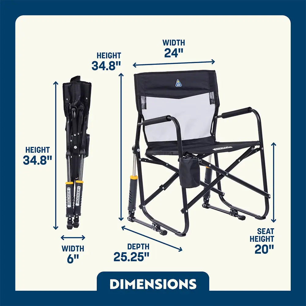 Heavy-Duty Freestyle Freestyle Rocker Elite - Choice 460 - Patented Spring-Action Rocking Chair for Camping Detail