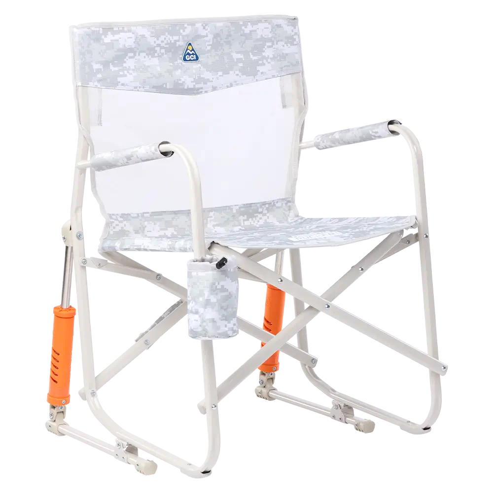 Heavy-Duty Freestyle Freestyle Rocker Elite - Choice 460 - Patented Spring-Action Rocking Chair for Camping - Snow Camo