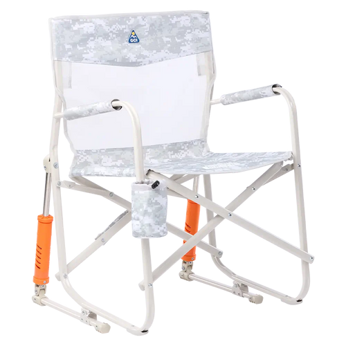 Heavy-Duty Freestyle Freestyle Rocker Elite - Choice 460 - Patented Spring-Action Rocking Chair for Camping - Snow Camo
