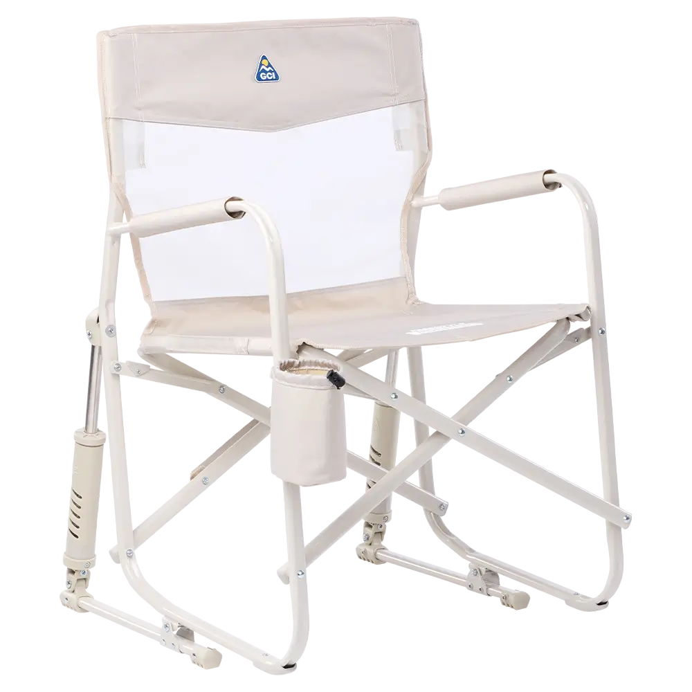 Heavy-Duty Freestyle Freestyle Rocker Elite - Choice 460 - Patented Spring-Action Rocking Chair for Camping - Soft Neutral