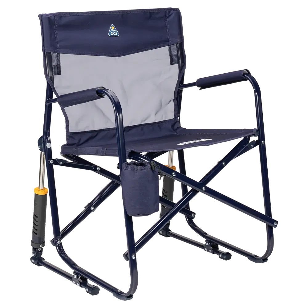 Heavy-Duty Freestyle Freestyle Rocker Elite - Choice 460 - Patented Spring-Action Rocking Chair for Camping - Rich Blue