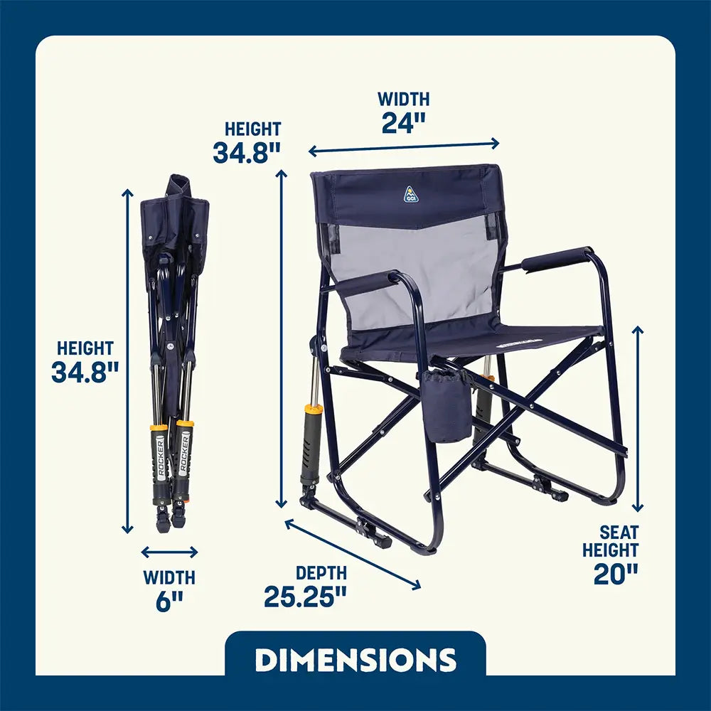 Heavy-Duty Freestyle Freestyle Rocker Elite - Choice 460 - Patented Spring-Action Rocking Chair for Camping Detail