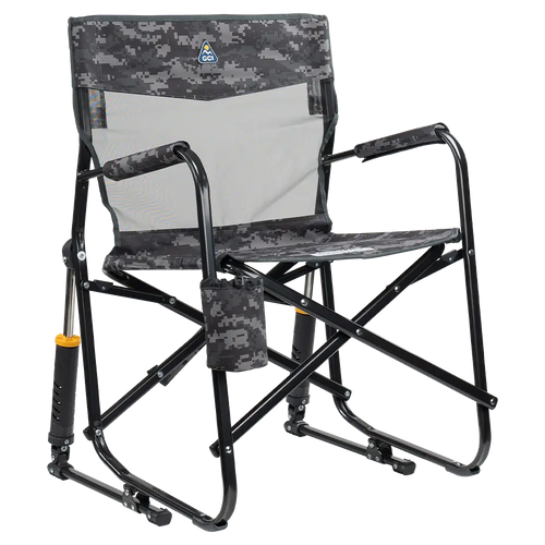 Heavy-Duty Freestyle Freestyle Rocker Elite - Choice 460 - Patented Spring-Action Rocking Chair for Camping - Cool Gray Camo