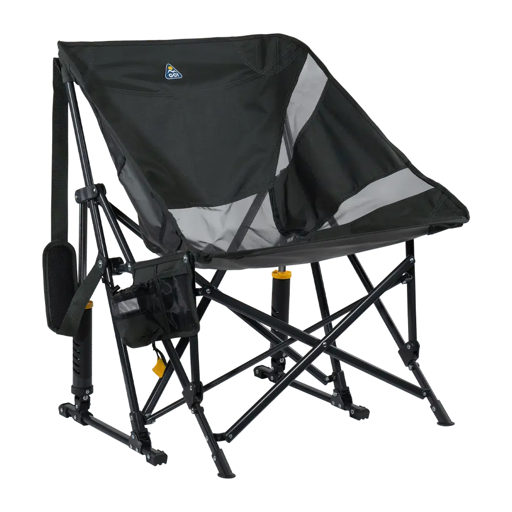 Premium All-Weather Pod Rocker Elite - Choice 832 - Patented Spring-Action Rocking Chair for Camping - Dark Charcoal