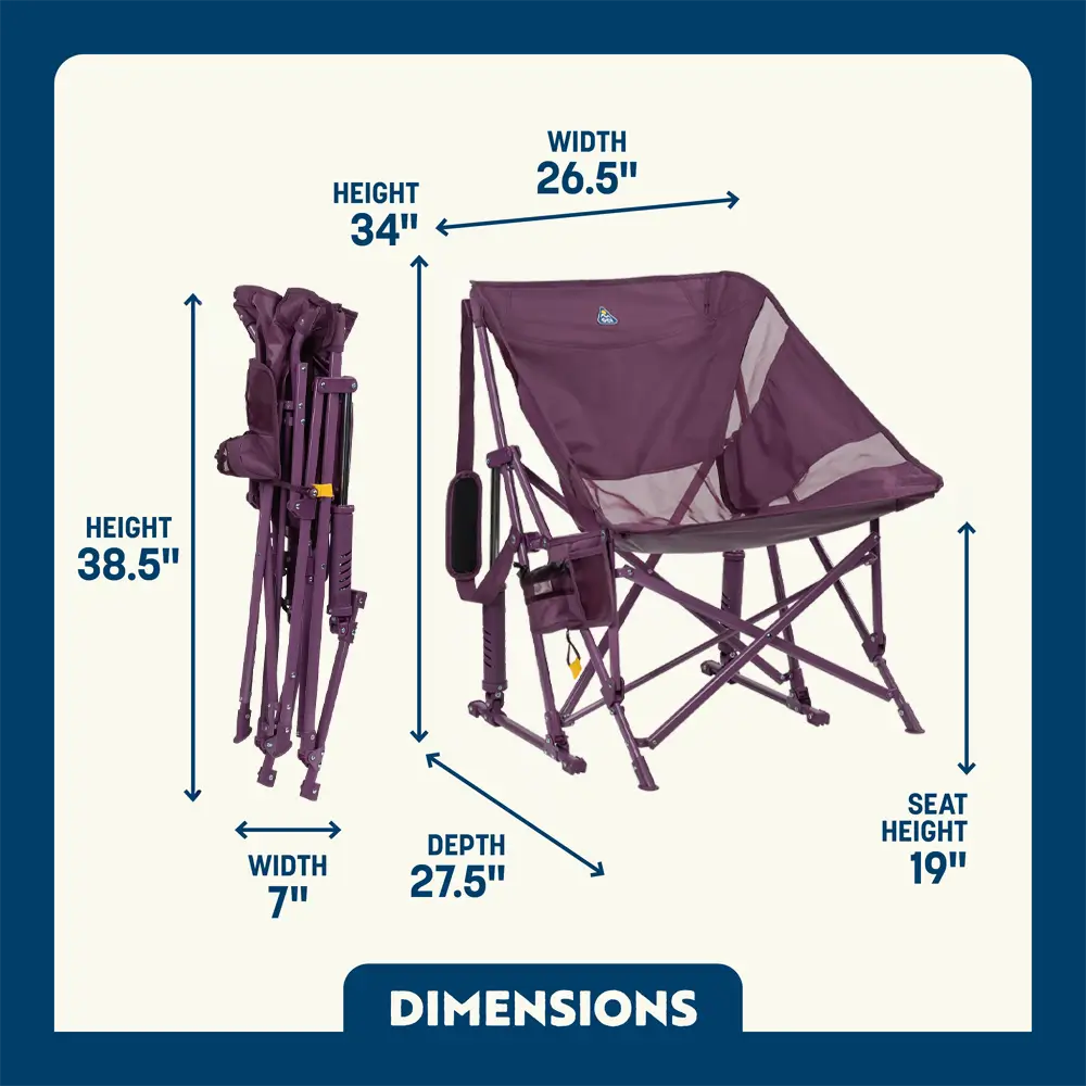 Premium All-Weather Pod Rocker Elite - Choice 832 - Patented Spring-Action Rocking Chair for Camping Detail