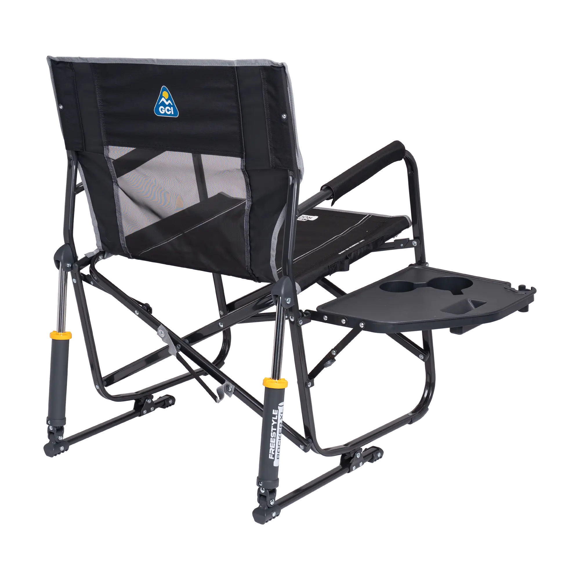 Luxury Camp Freestyle Rocker XL with Side Table - Choice 836 - Heavy-Duty Kickback Rocker with Beverage Holder Detail
