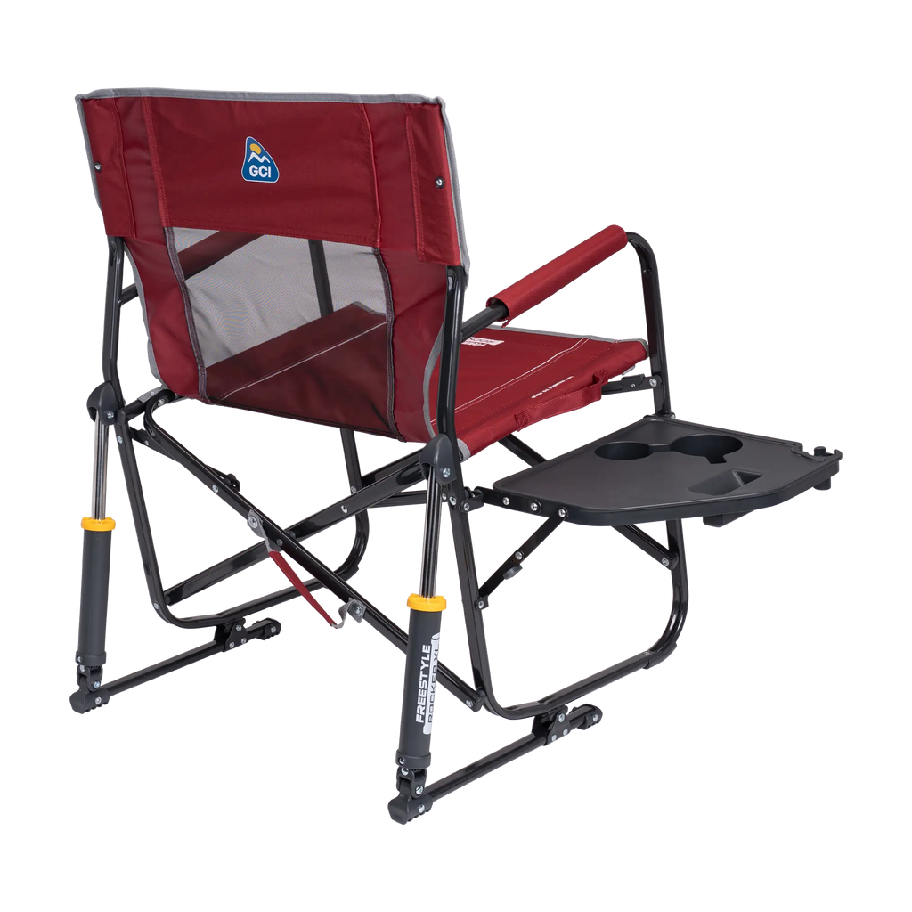 Luxury Camp Freestyle Rocker XL with Side Table - Choice 836 - Heavy-Duty Kickback Rocker with Beverage Holder Detail