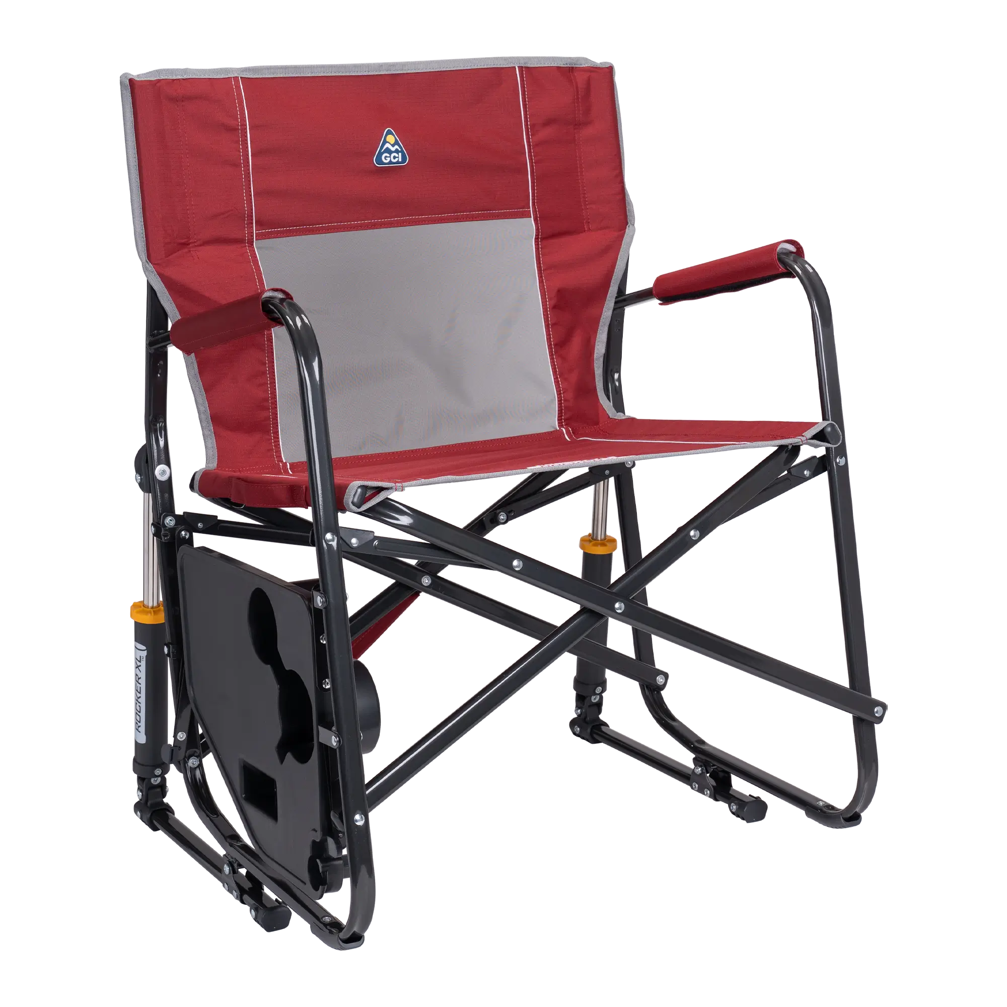 Luxury Camp Freestyle Rocker XL with Side Table - Choice 836 - Heavy-Duty Kickback Rocker with Beverage Holder Detail