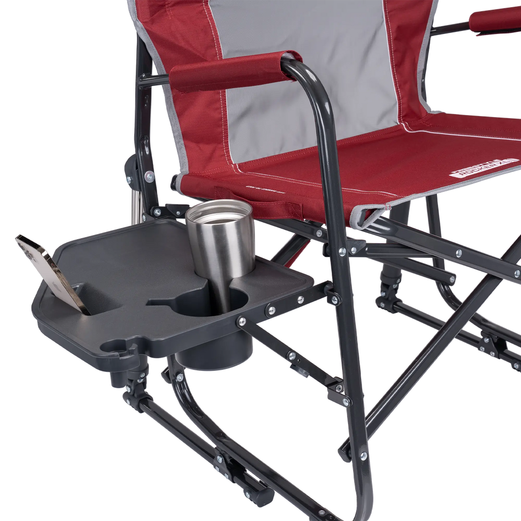 Luxury Camp Freestyle Rocker XL with Side Table - Choice 836 - Heavy-Duty Kickback Rocker with Beverage Holder Detail